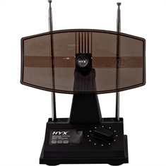 Antena UHF/VHF/FM Interna UVFI-102 mesa Preta refletor retangular HYX